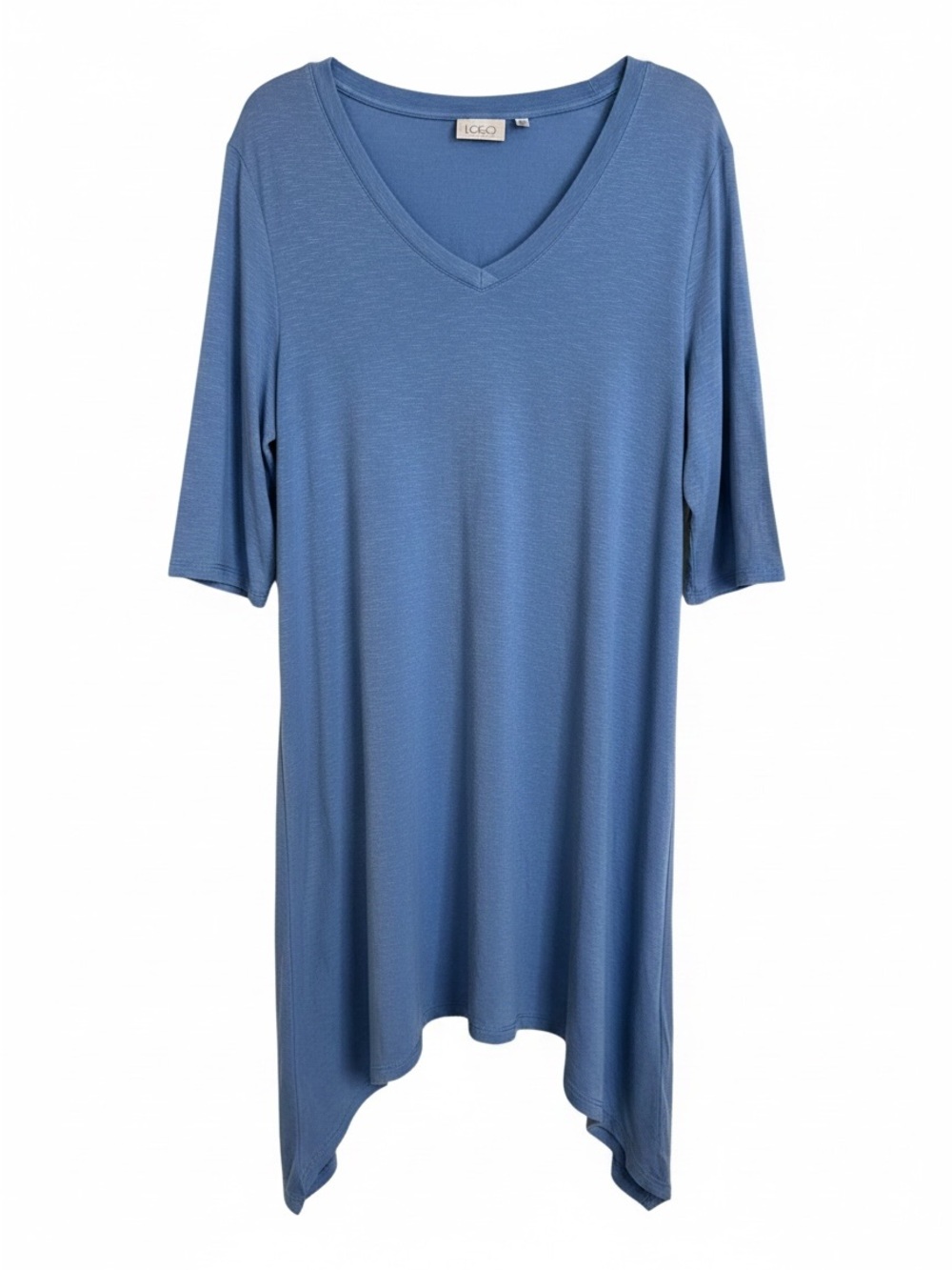 LOGO by Lori Goldstein Dusty Blue V-Neck Tunic - Picture 1 of 6